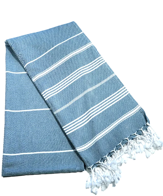 Hamamtuch Bio-Baumwolle Fouta Hammam ozeanblau