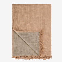 Laden Sie das Bild in den Galerie-Viewer, Plaid aus Musselin Ava (Oeko-Tex) in Brauntönen