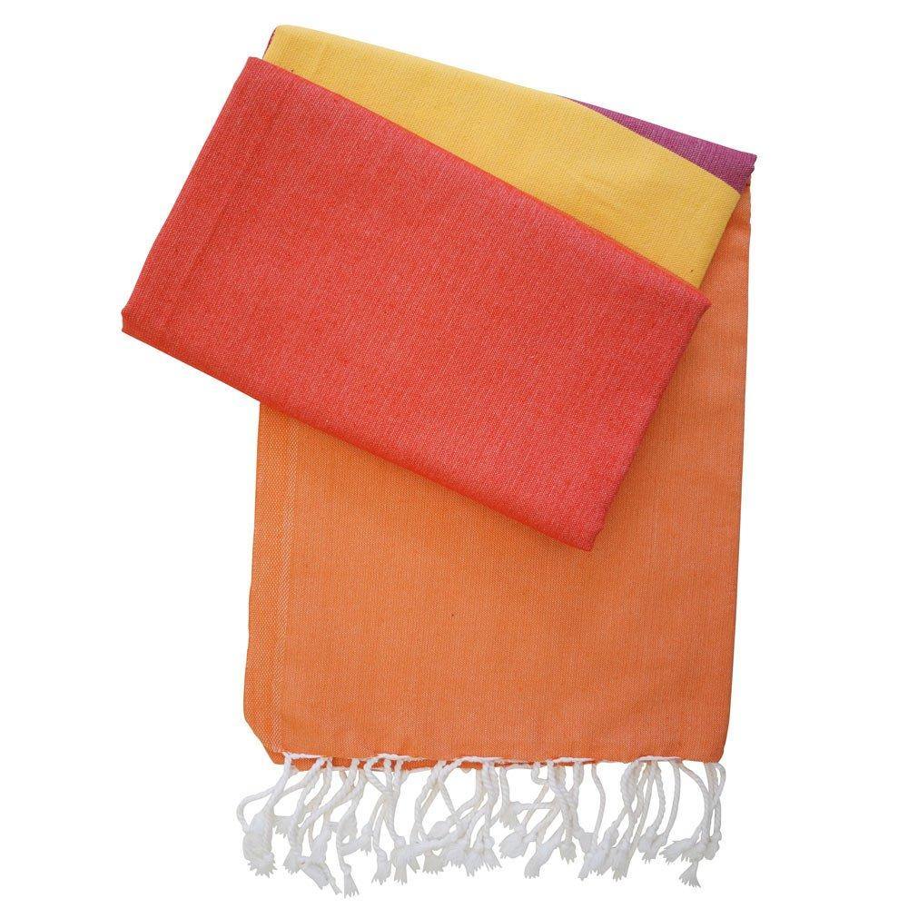 Hamamtuch Alexa orange mit rot und gelb - Hamamista