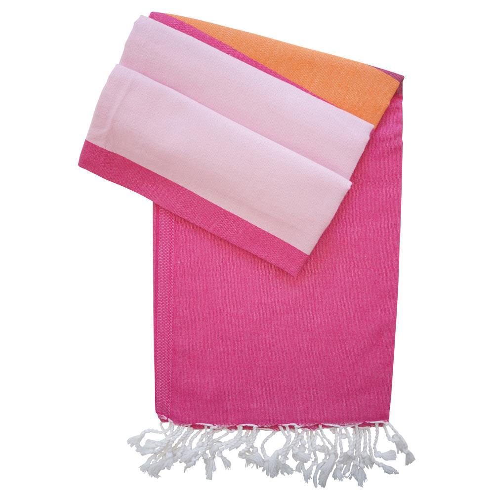 Hamamtuch Alexa fuchsia mit orange und rosa - Hamamista