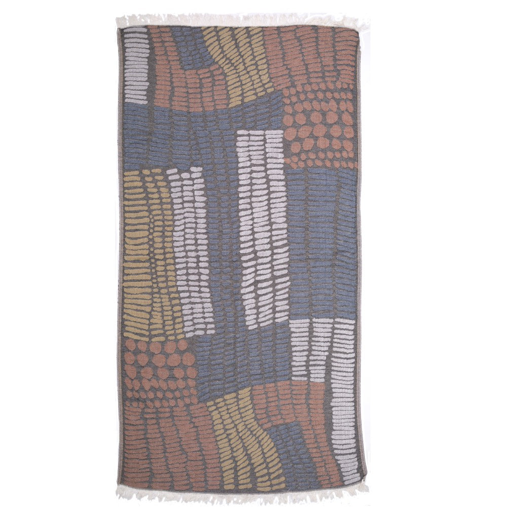 Hamamtuch Bio schwarz-blau 100 % Bio-Baumwolle