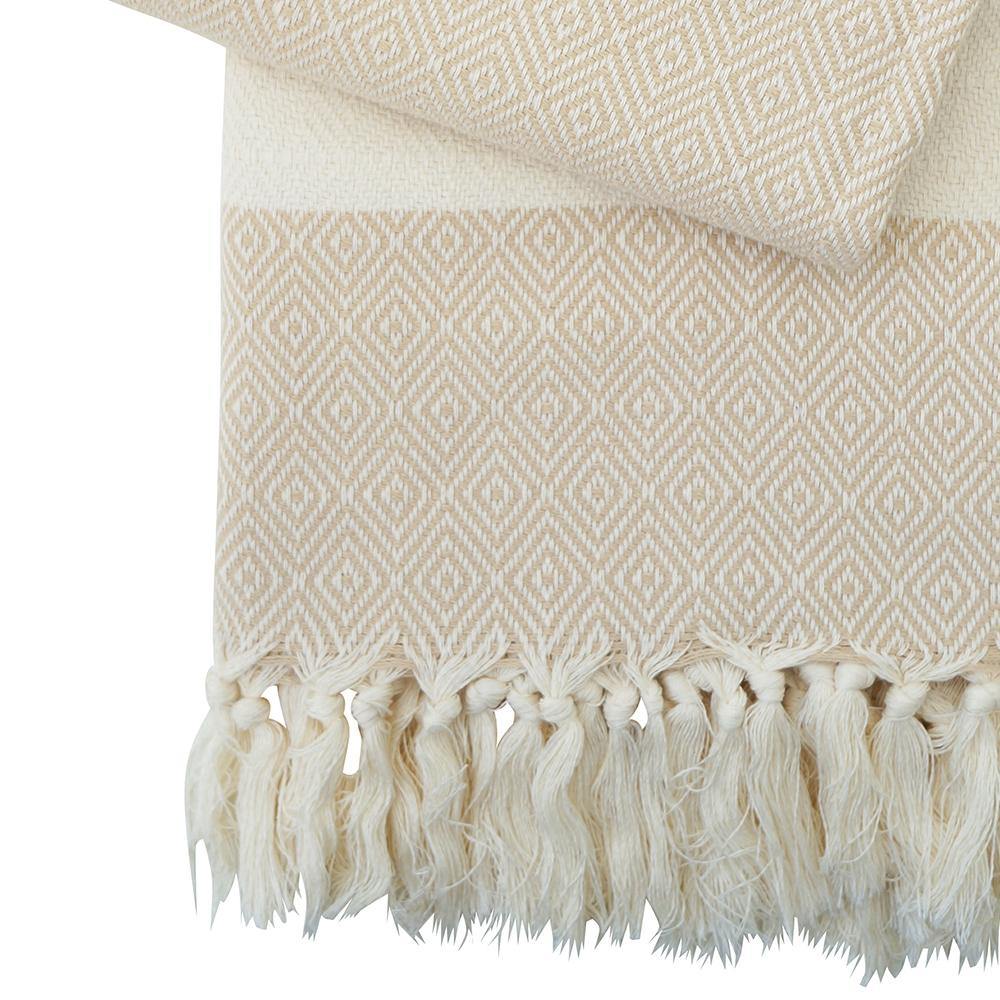 Hamamtuch Charlotte beige - handgewebt von Hamamista