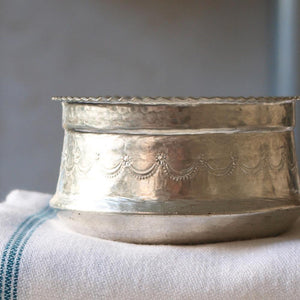 Handgemachte Hamamschale aus verzinntem Kupfer mit einem Durchmesser von 10 cm