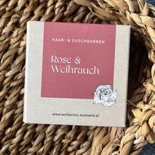 Laden Sie das Bild in den Galerie-Viewer, Haar- und Duschbarren Rose &amp; Weihrauch