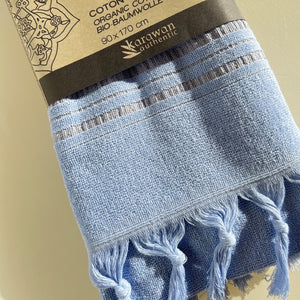 Hamamtuch Frottee / Hamamtuch Bio hellblau