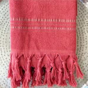 Hamamtuch Frottee / Hamamtuch Bio kirschrot