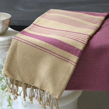 Laden Sie das Bild in den Galerie-Viewer, Hamamtuch Bio-Baumwolle Sand dunkelrot