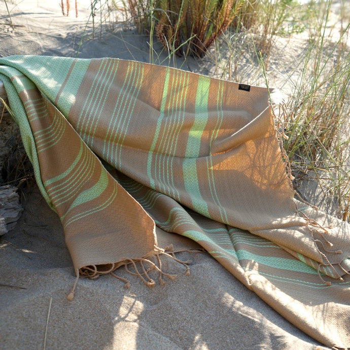 Hamamtuch Bio-Baumwolle Sand pistaziengrün