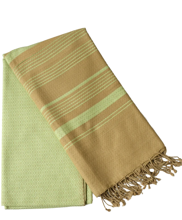 Hamamtuch Bio-Baumwolle Sand pistaziengrün