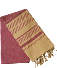 Laden Sie das Bild in den Galerie-Viewer, Hamamtuch Bio-Baumwolle Sand dunkelrot