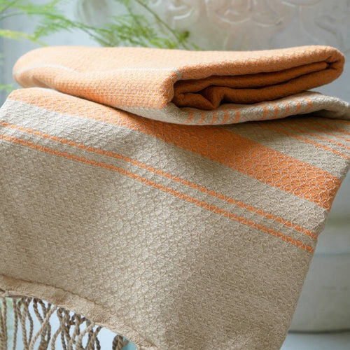 Hamamtuch Bio-Baumwolle Sand helles Orange
