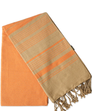 Laden Sie das Bild in den Galerie-Viewer, Hamamtuch Bio-Baumwolle Sand helles Orange