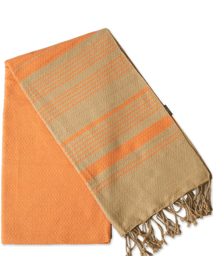Hamamtuch Bio-Baumwolle Sand helles Orange