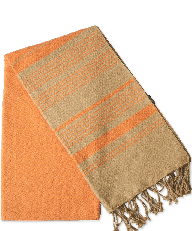 Hamamtuch Bio-Baumwolle Sand helles Orange