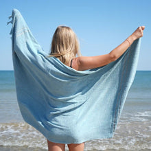 Laden Sie das Bild in den Galerie-Viewer, Hamamtuch Frottee Hamamtuch Bio Aquamarin