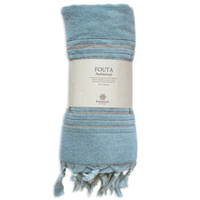 Laden Sie das Bild in den Galerie-Viewer, Hamamtuch Frottee Hamamtuch Bio Aquamarin