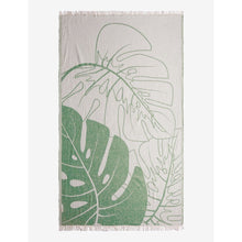 Laden Sie das Bild in den Galerie-Viewer, Hamamtuch Monstera vorgewaschen