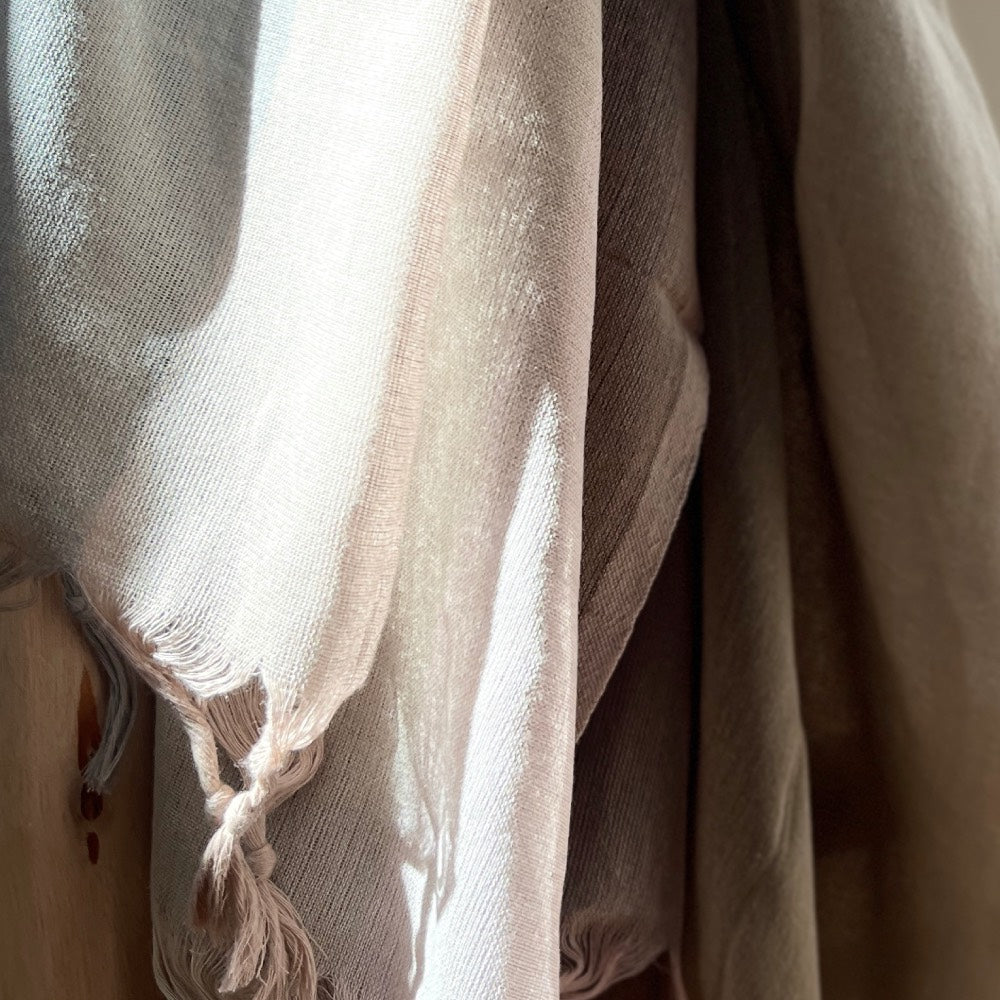 Hamamtuch beige/grau/rosé – extradünn 150 Gramm