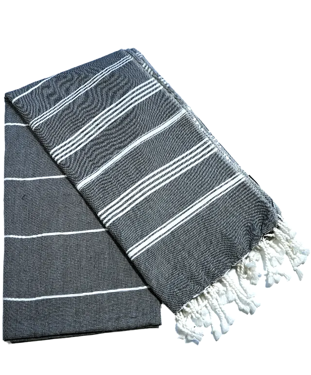 Hamamtuch Bio-Baumwolle "Fouta Hammam" schwarz