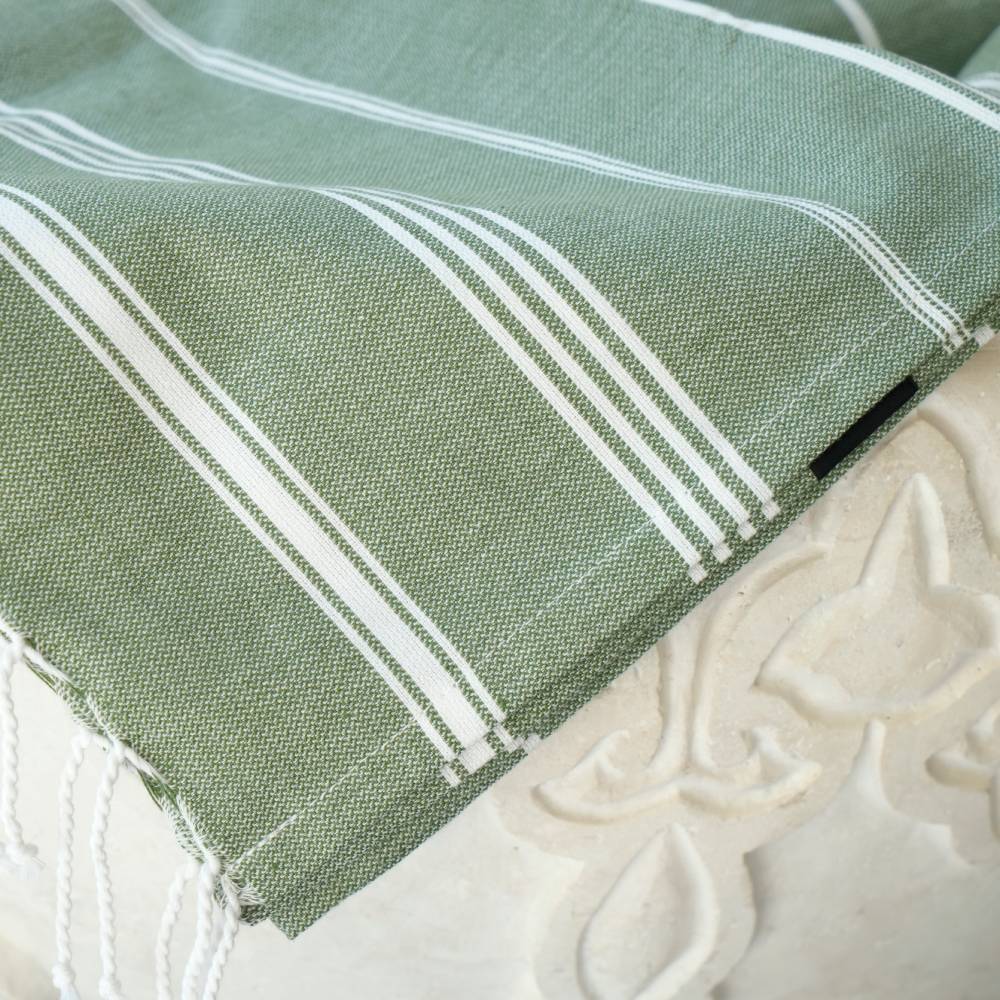 Hamamtuch Bio-Baumwolle "Fouta Hammam" tannengrün
