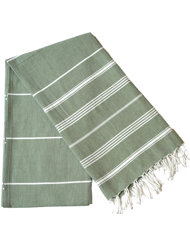 Hamamtuch Bio-Baumwolle "Fouta Hammam" tannengrün