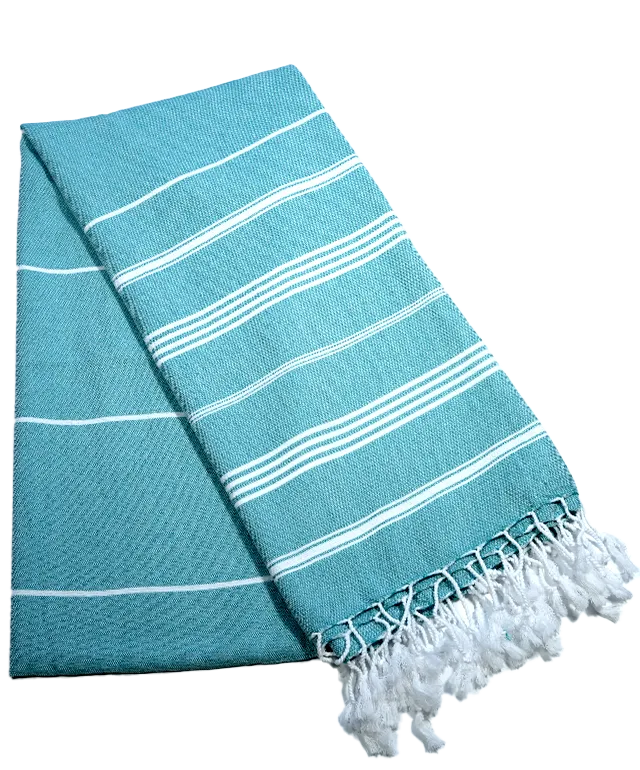 Hamamtuch Bio-Baumwolle Fouta Hammam Türkis