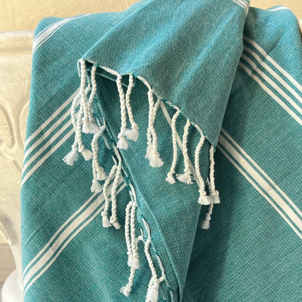 Hamamtuch Bio-Baumwolle Fouta Hammam Türkis