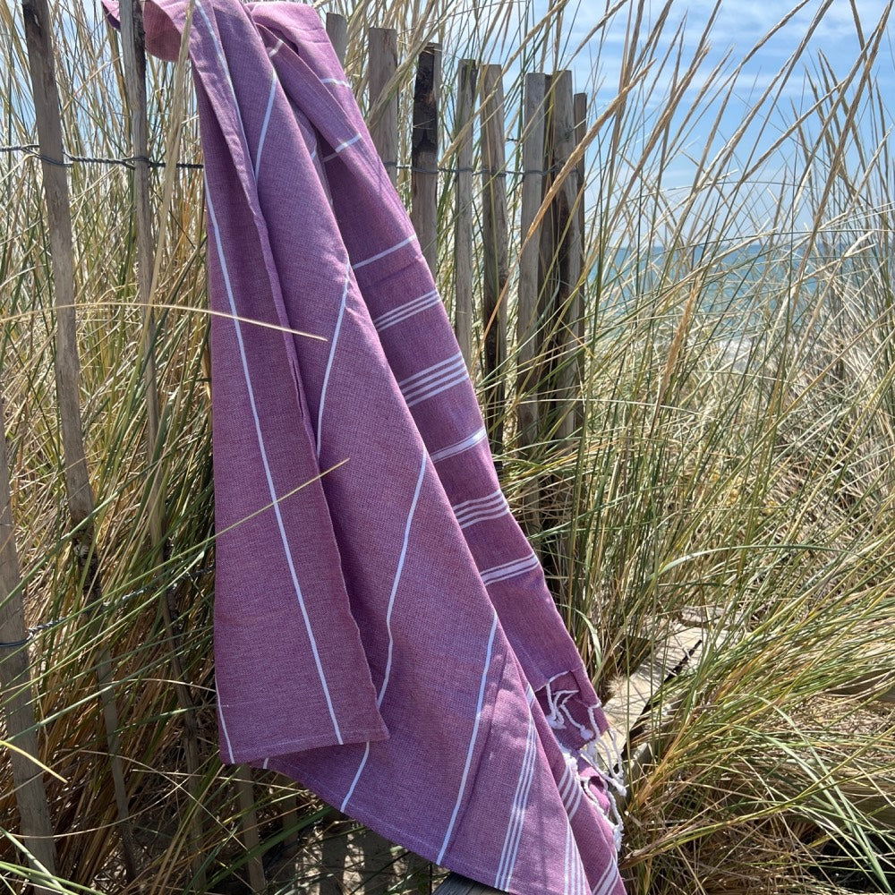 Hamamtuch Bio-Baumwolle Fouta Hammam violett