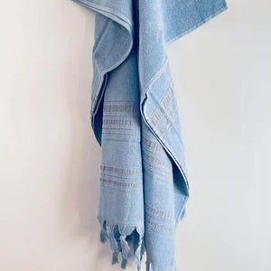 Hamamtuch Frottee / Hamamtuch Bio hellblau