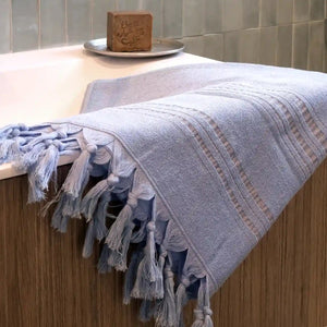 Hamamtuch Frottee / Hamamtuch Bio hellblau