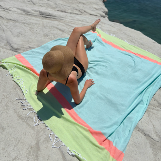Hamamtuch Neon XXL aus recycelter Baumwolle