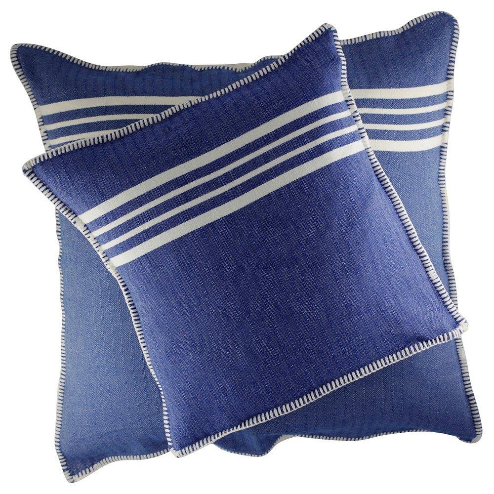 Kissen Leyla königsblau 45 x 45 cm - handgewebt und vorgewaschen - Hamamista