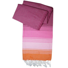 Laden Sie das Bild in den Galerie-Viewer, Hamamtuch Kim - pink mit orange - Hamamista