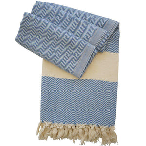 Hamam cloth Charles handwoven - jean blue - Hamamista