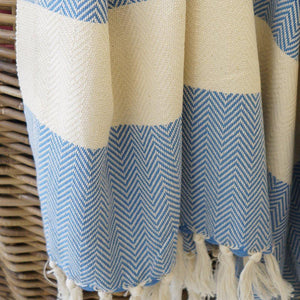 Hamam cloth Charles handwoven - jean blue - Hamamista