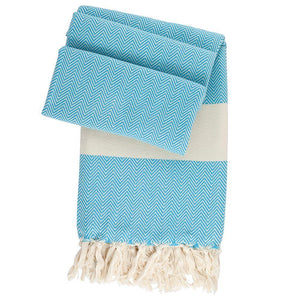 Hamam cloth Charles turquoise - handwoven - Hamamista