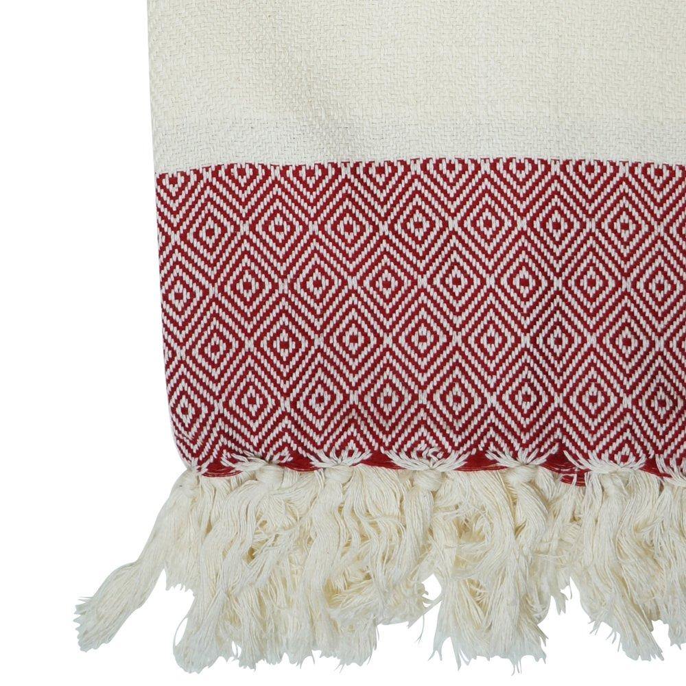 Hamamtuch Charlotte dunkelrot - handgewebt - Hamamista