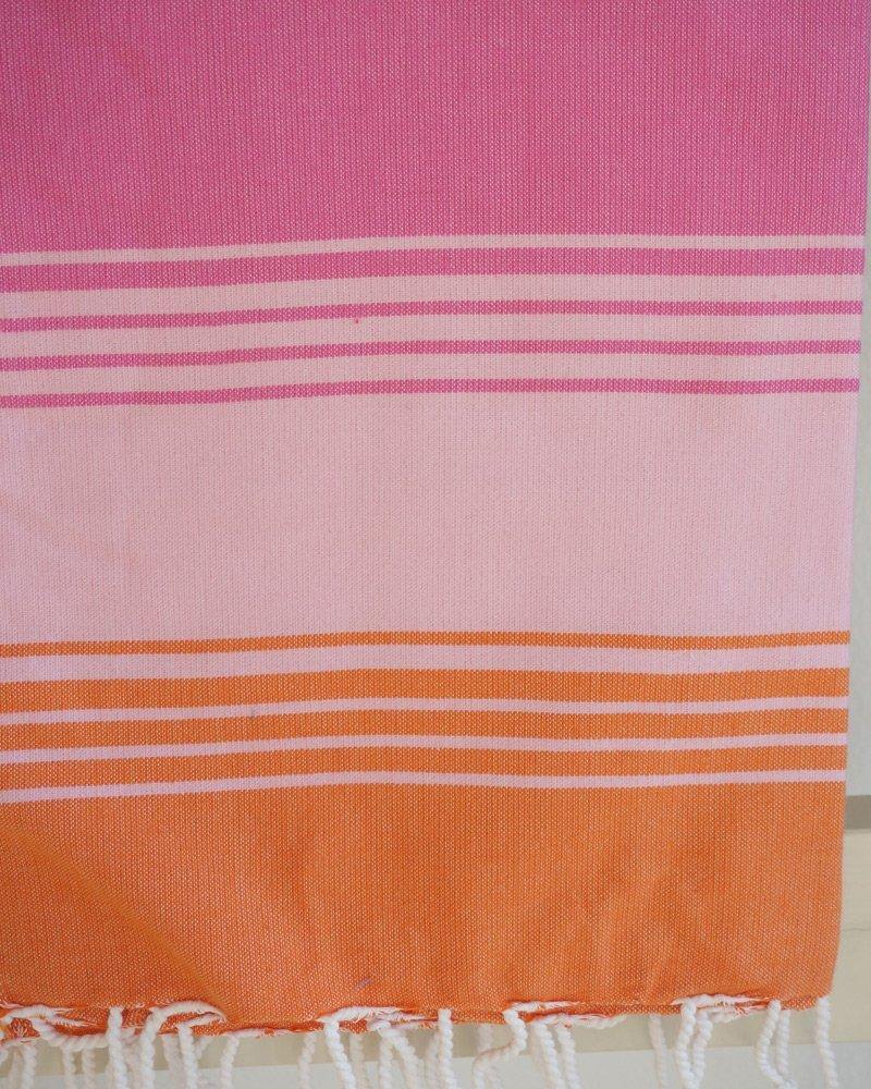 Hamamtuch Kim - pink mit orange - Hamamista