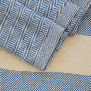 Hamam cloth Charles handwoven - jean blue - Hamamista