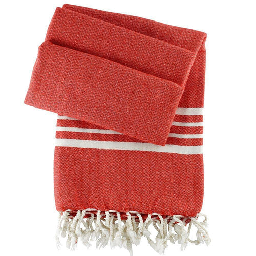 Hamam towel XXL Leyla hand-woven and pre-washed - red - Hamamista