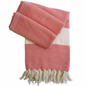 Hamam cloth Charles red - handwoven - Hamamista