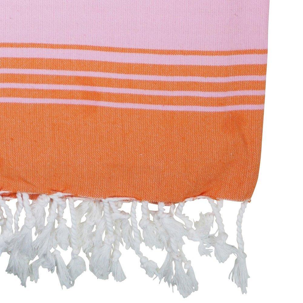 Hamamtuch Kim - pink mit orange - Hamamista