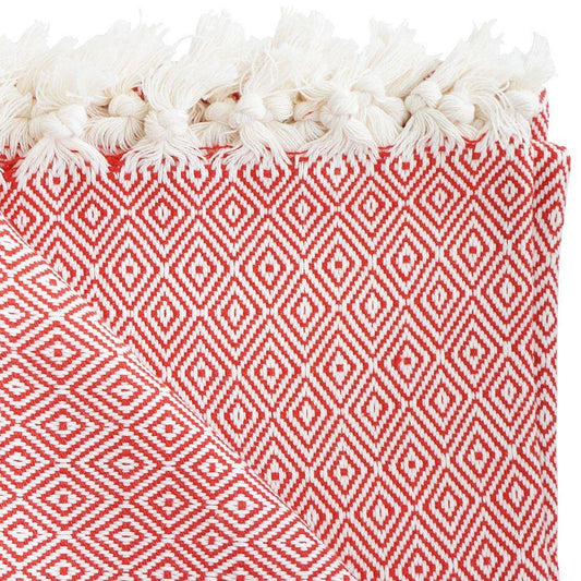 Hamamtuch XXL / Plaid Charlotte II rot - handgewebt - Hamamista