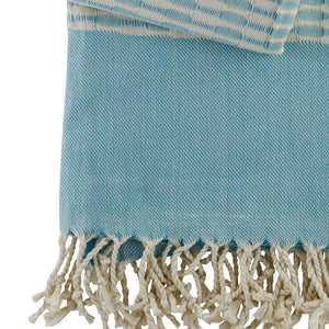 Hamam cloth Claude turquoise - handwoven - Hamamista