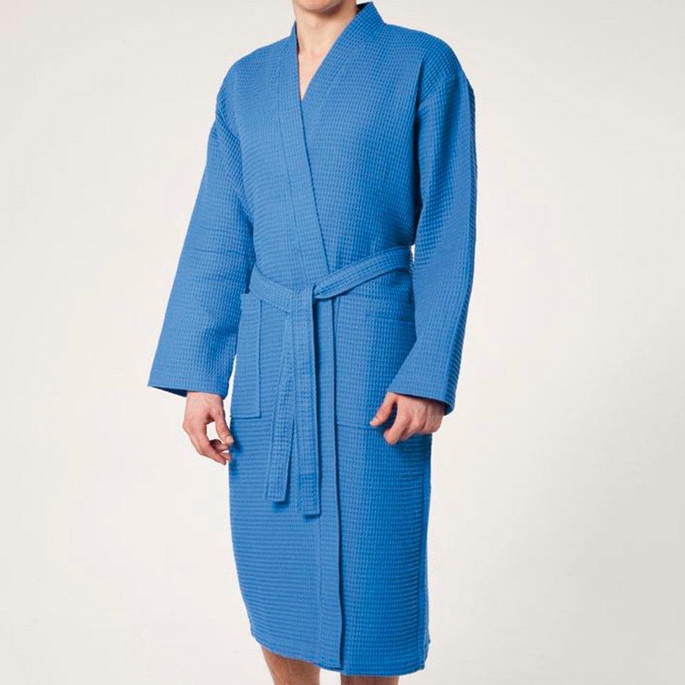 Bademantel Waffelpiqué - blau - Hamamista