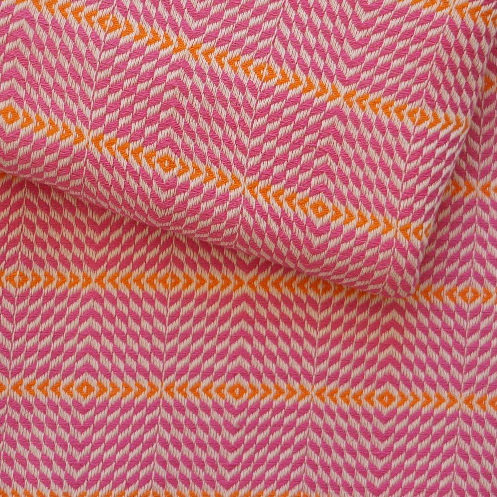 Hamamtuch Ada fuchsia-weiß-orange - Hamamista