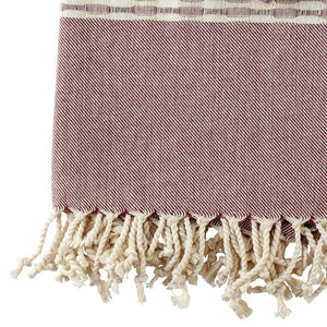 Hamam cloth Claude bordeaux - handwoven - Hamamista