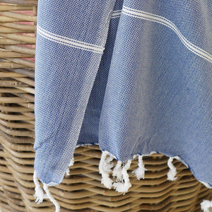 Hamam cloth extra long Ellen handwoven - dark blue - Hamamista