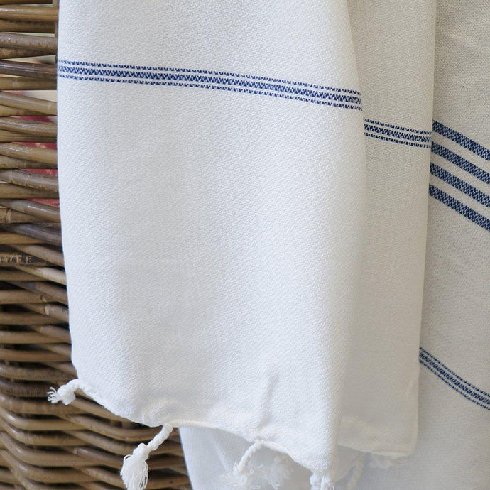 Hamam Towel Ellen hand-woven - white-blue