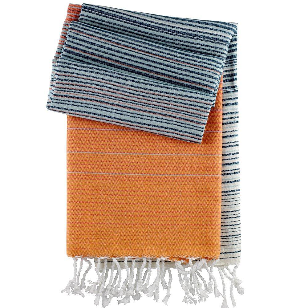 Hamamtuch Emre - orange-blau-weiß - Hamamista